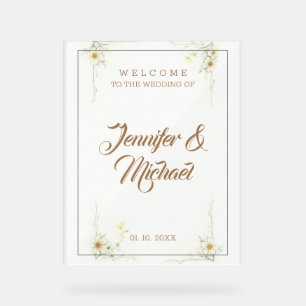 Minimalistischer Niedlicher Hochzeitsempfang Acrylschild
