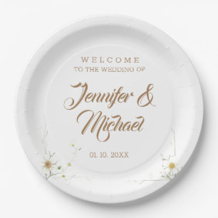 Minimalistischer Niedlicher Hochzeitsempfang Pappteller