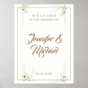 Minimalistischer Niedlicher Hochzeitsempfang Poster