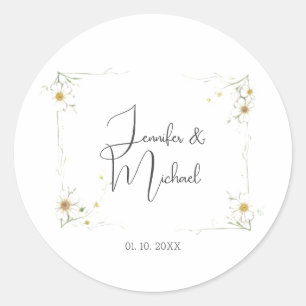 Minimalistischer Niedlicher Hochzeitsempfang Runder Aufkleber
