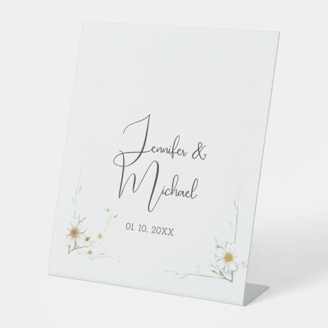 Minimalistischer Niedlicher Hochzeitsempfang Sockelschild (Vorderseite)