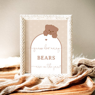Minimalistischer Niedlicher Teddybär schätzt wie v Poster