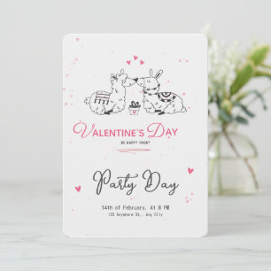 Minimalistischer Niedlicher Valentinstag Einladung
