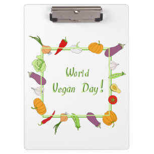 Minimalistischer Niedlicher Welttag für Vegetarier Klemmbrett