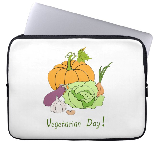 Minimalistischer Niedlicher Welttag für Vegetarier Laptopschutzhülle (Vorderseite)