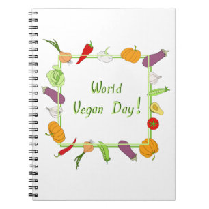 Minimalistischer Niedlicher Welttag für Vegetarier Notizblock