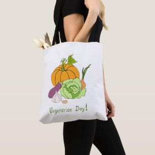 Minimalistischer Niedlicher Welttag für Vegetarier Tasche