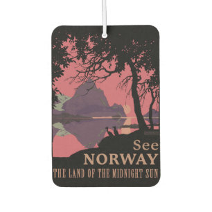 Minimalistischer Norwegen Sonnenuntergang Poster - Autolufterfrischer