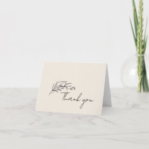 Minimalistischer Olivenzweig Schriftzug Individuel Dankeskarte
