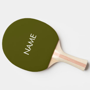 Minimalistischer Olivgrün individuelle Name Tischtennis Schläger