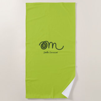 Minimalistischer Om-Handschrift-Personalisiert Strandtuch
