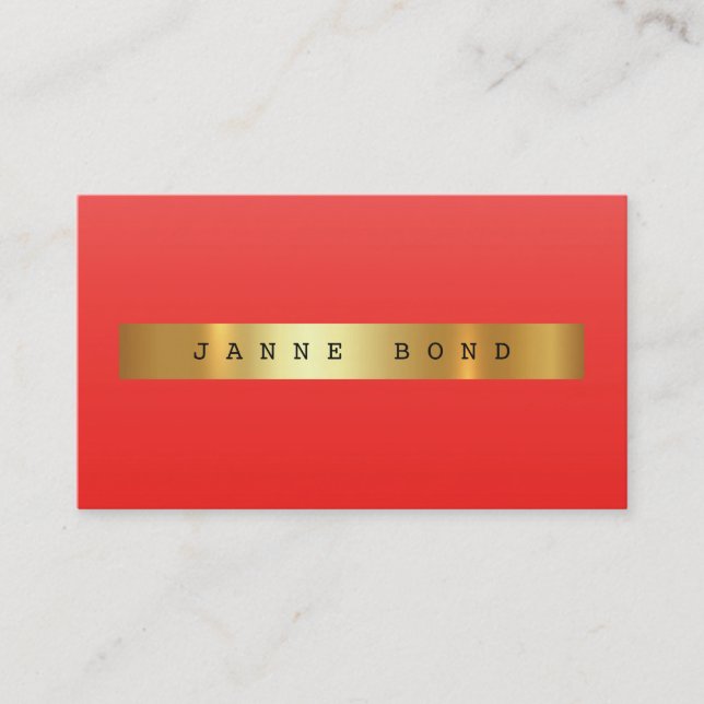 Minimalistischer Ombre Red Candy Vip Golden Foil Visitenkarte (Vorderseite)