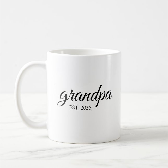 Minimalistischer Opa Gründungsdatum Kaffeetasse (Links)