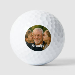 Minimalistischer Opa individuelles Foto Golfball