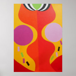 Minimalistischer orange-gelber Kunstdruck Poster