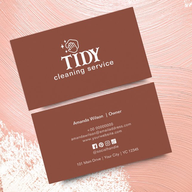 Minimalistischer Orangenreinigungsservice Visitenkarte (Von Creator hochgeladen)