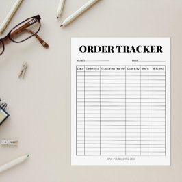 Minimalistischer Ordertracker Notizblock