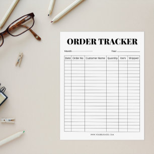 Minimalistischer Ordertracker Notizblock