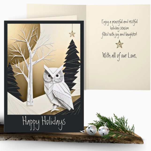 Minimalistischer Origami Weihnachtsschneewald Karte (Von Creator hochgeladen)