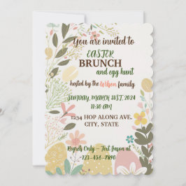 🌼 Minimalistischer Osterbrunch & Eierjagd Einladung