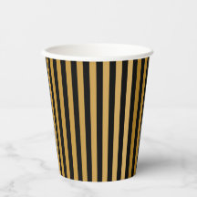 Minimalistischer Papierbecher Goldschwarzstreifen