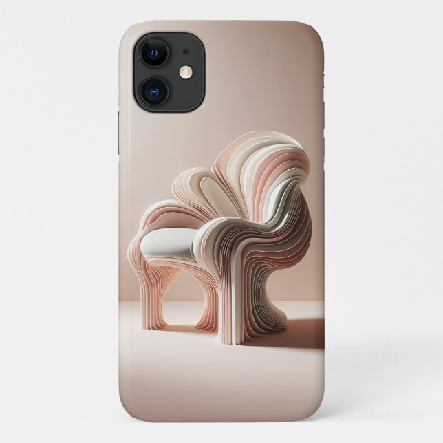 Minimalistischer parametrischer Skulpturstuhl - Mo Case-Mate iPhone Hülle (Rückseite)