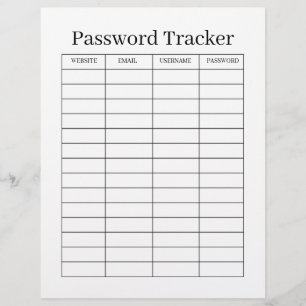 Minimalistischer Passwort-Tracker  Flyer