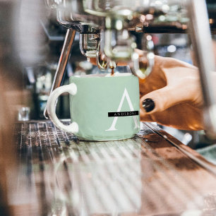 Minimalistischer Pastell-Mint-Personalisierter Nam Espressotasse