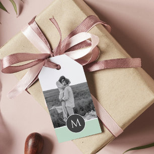 Minimalistischer Pastell-Mint-Personalisierter Nam Geschenkanhänger