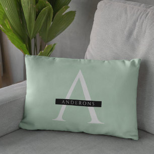 Minimalistischer Pastell-Mint-Personalisierter Nam Lendenkissen