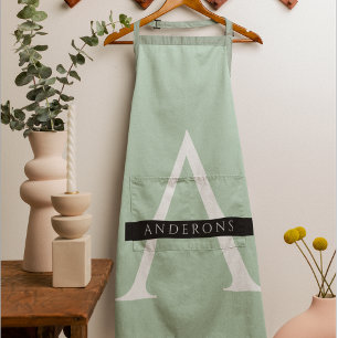 Minimalistischer Pastell-Mint-Personalisierter Nam Schürze