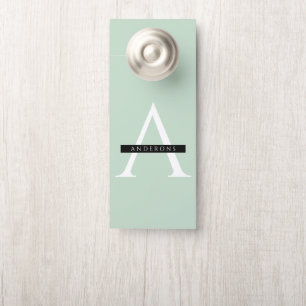 Minimalistischer Pastell-Mint-Personalisierter Nam Türanhänger