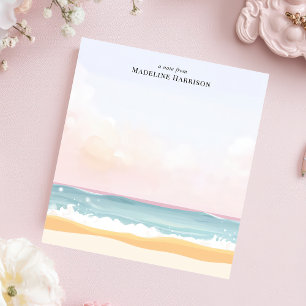 Minimalistischer Pastell-Strand-Ozean Personalisie Notizblock