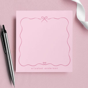 Minimalistischer Pastell Süßer Bogen Monogramm Nam Notizblock