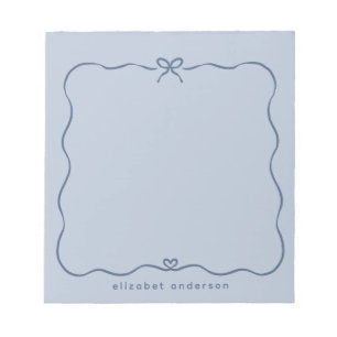 Minimalistischer Pastell Süßer Bogen Monogramm Nam Notizblock