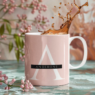 Minimalistischer Pastellrosa personalisierter Name Kaffeetasse