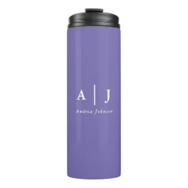 Minimalistischer Periwinkle Lila Name Thermosbecher