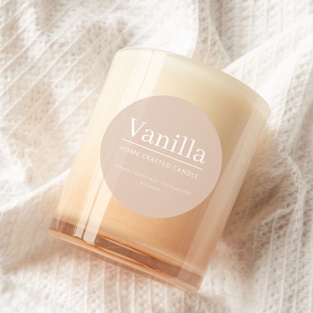 Minimalistischer Personalisierter Kerzenaufkleber Runder Aufkleber (Von Creator hochgeladen)