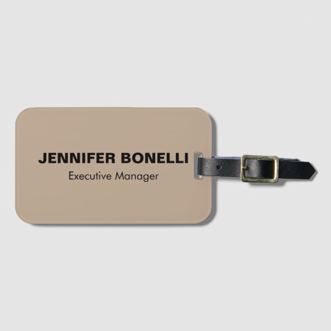 Minimalistischer, personalisierter, kundenspezifis gepäckanhänger (Vorderseite (Horizontal))