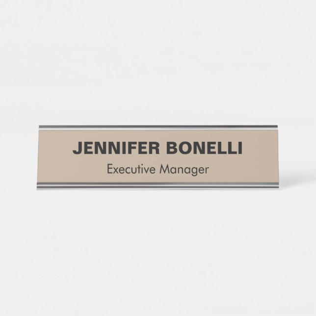 Minimalistischer, personalisierter, kundenspezifis schreibtischnamensplakette (Vorderseite )