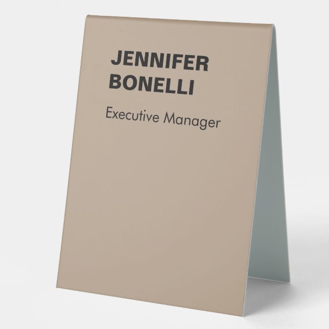 Minimalistischer, personalisierter, kundenspezifis tischaufsteller  (Vorderseite)