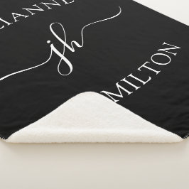 Minimalistischer Personalisierter Monogam-Name Sherpadecke