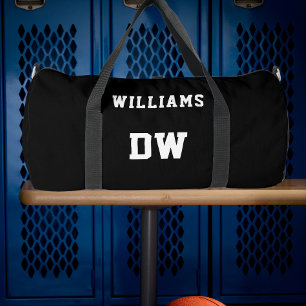 Minimalistischer personalisierter Monogramm-Trikot Duffle Bag