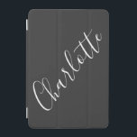Minimalistischer Personalisierter Name für Skript  iPad Mini Hülle<br><div class="desc">Minimalistische Skripttypografie Name in Schwarz-Weiß-iPad-Fall</div>