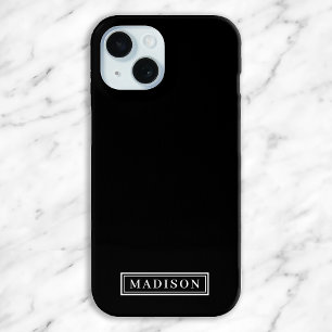 Minimalistischer Personalisierter Name Schwarz/Wei Case-Mate iPhone Hülle