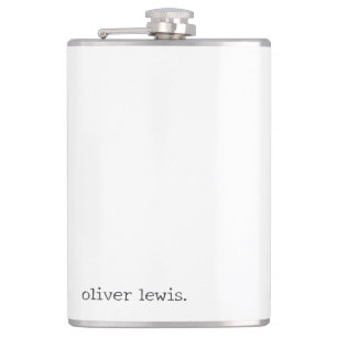 Minimalistischer personalisierter Schreibmaschinen Flachmann