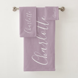 Minimalistischer Personalisierter Skriptname   Dus Badhandtuch Set