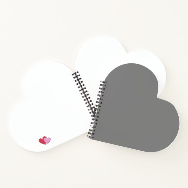 Minimalistischer Personalisierter Solid Gray Schli Notizbuch (Innenseite)