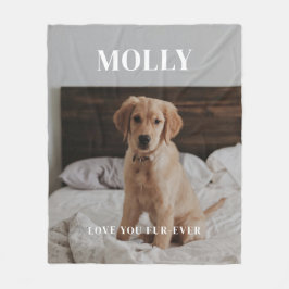 Minimalistischer Pet Name Vollständiges Foto Fleecedecke