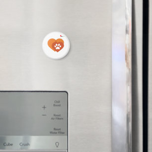 Minimalistischer Pfotenabdruck Herz Moderner Kühls Magnet